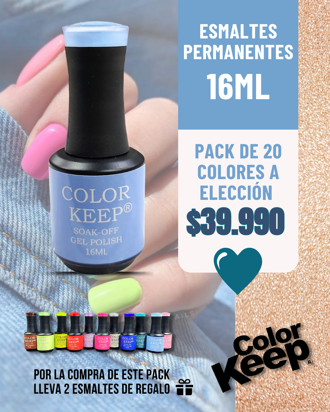 Esmaltes permanentes 16ml Color Keep