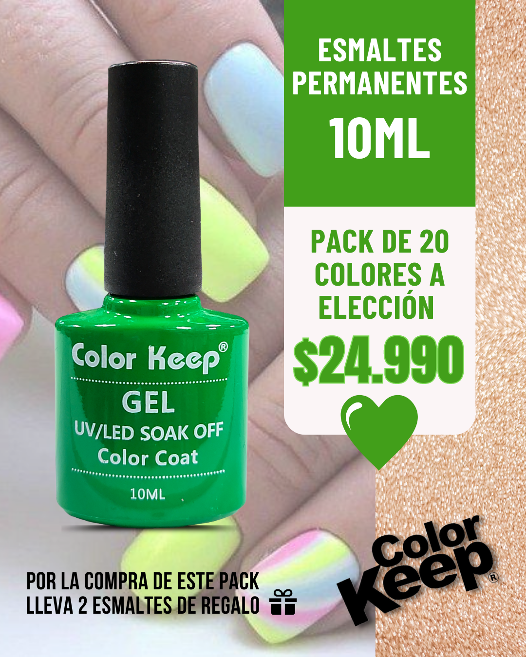 Esmaltes permanentes 10ml Color Keep