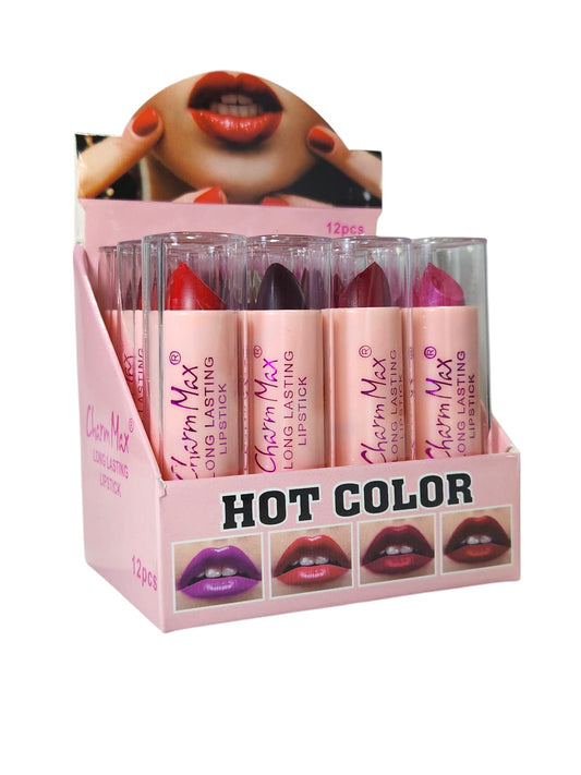 CAJA DE 12 LABIALES LIPSTICK MATE