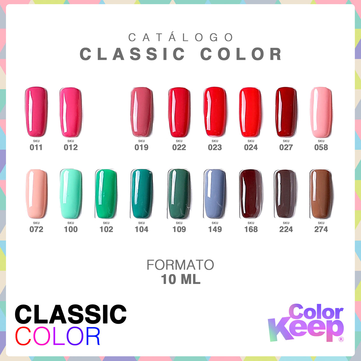 Pack 10ml "10 colores + Base + Top Coat"