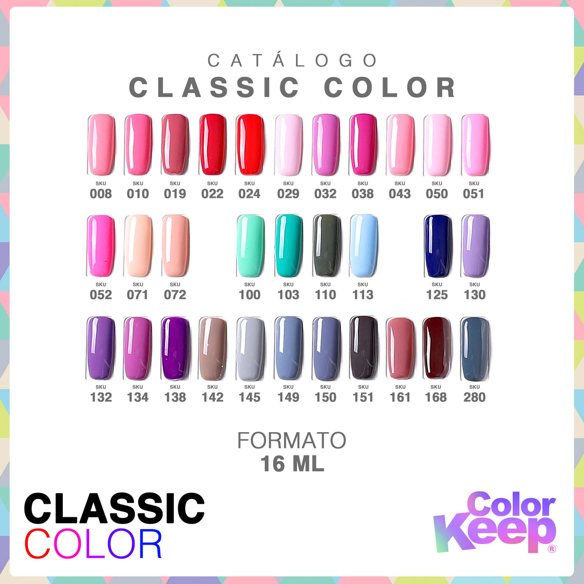 Pack 16ml "10 colores + Base y Top Coat 10ml"